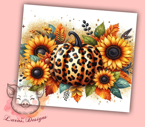 Autumn Pumpkins 20 oz Skinny Tumbler Sublimation Design, Straight & Tapered Tumbler Png, Fall Vibes Tumbler Png, Digital Download PNG Sublimation Lara' s Designs 