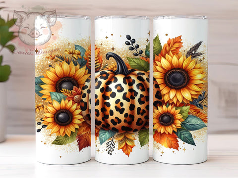 Autumn Pumpkins 20 oz Skinny Tumbler Sublimation Design, Straight & Tapered Tumbler Png, Fall Vibes Tumbler Png, Digital Download PNG Sublimation Lara' s Designs 