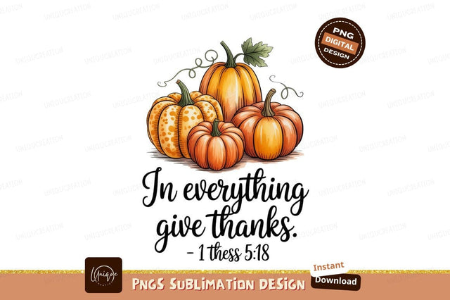 Autumn Pumpkins Gratitude Verse gourds harvest Sublimation Designangry 