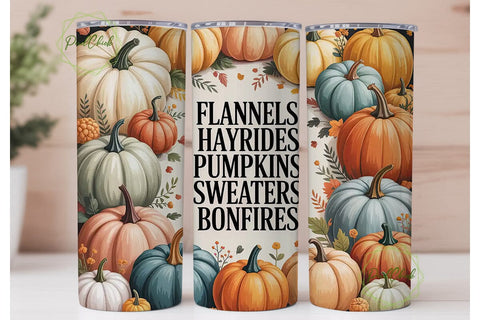 Autumn Pumpkins Leopard 20oz Tumbler Sublimation PixelChick 