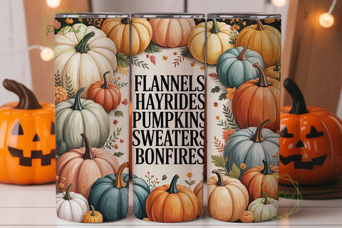 Autumn Pumpkins Leopard 20oz Tumbler Sublimation PixelChick 