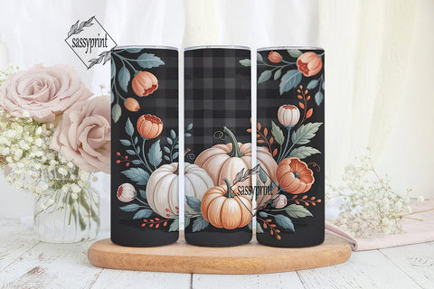 Autumn Pumpkins & Sunflowers Tumbler Sublimation sassyprint 