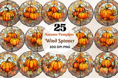 Autumn Pumpkins Wind Spinner Bundle Spinner Designs Sublimation Regulrcrative 