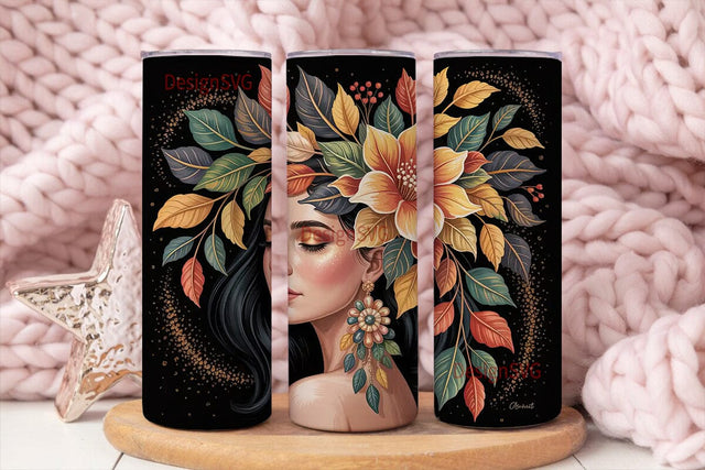 Autumn Queen 20oz Tumbler Design Sublimation DesignSVG 