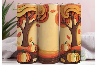Autumn Quilling Trees 20oz Tumbler Wrap Sublimation PixelChick 