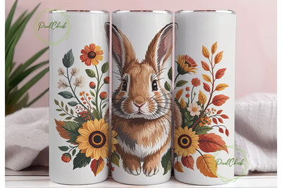 Autumn Rabbit 20oz Tumbler Wrap Sublimation PixelChick 