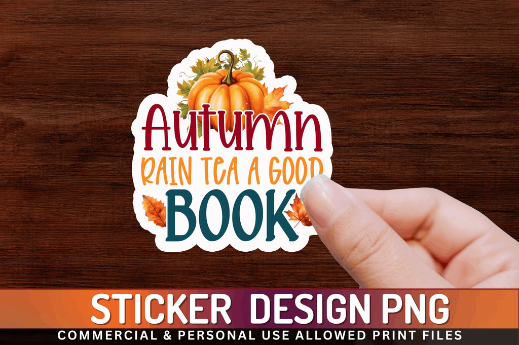 Autumn rain tea Sticker Design - So Fontsy