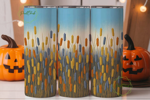 Autumn Reeds 20oz Tumbler Wrap Sublimation PixelChick 