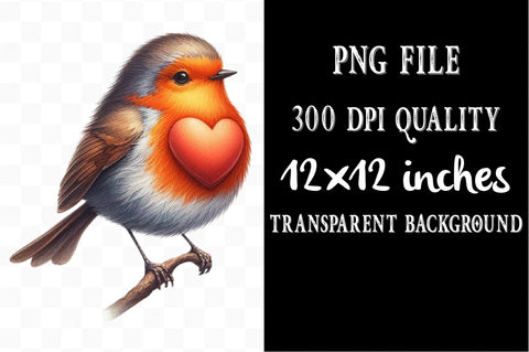 Autumn Robin Bird Clipart Sublimation SVGista 