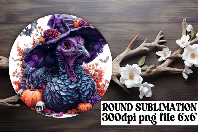 Autumn Round Design Thanksgiving Turkey PNG Sublimation afrosvg 