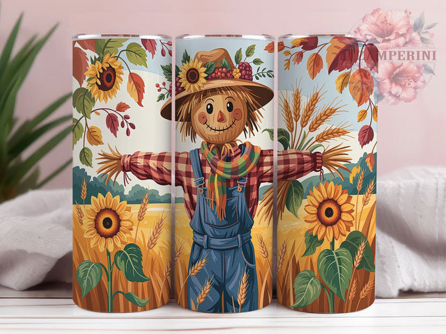 Autumn Scarecrow Pumpkin Patch Tumbler, Fall Pumpkins Wrap, Harvest Tumbler Design, 20oz Sublimation Cup, Pumpkin Patch Tumbler, Rustic Fall Gift, Thanksgiving Tumbler Sublimation Li Zamperini 