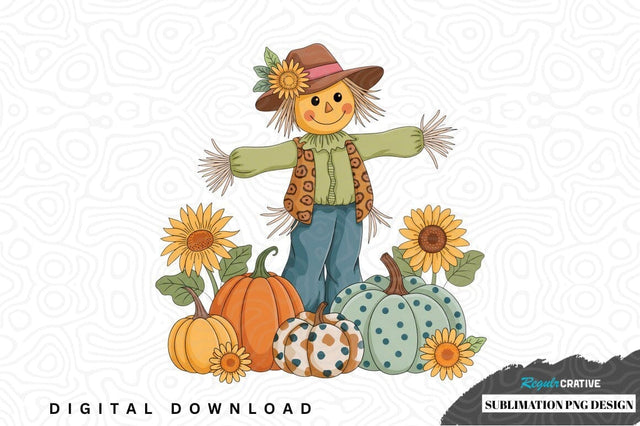 Autumn scarecrow sublimation png design Sublimation Regulrcrative 