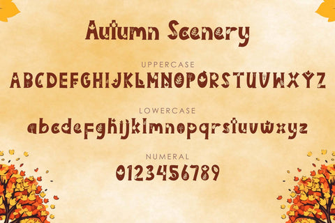 Autumn Scenery Font Prasetya Letter 