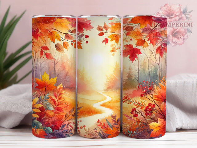 Autumn Scenic Rustic Fall Tumbler, Fall Landscape Design, Nature Sublimation Tumbler, Scenic Fall Tumbler, Forest Autumn Wrap, Rustic Fall Tumbler, Cozy Season Tumbler Design Sublimation Li Zamperini 
