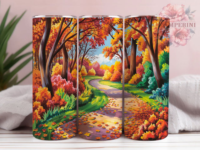 Autumn Scenic Rustic Fall Tumbler, Fall Landscape Design, Nature Sublimation Tumbler, Scenic Fall Tumbler, Forest Autumn Wrap, Rustic Fall Tumbler, Cozy Season Tumbler Design Sublimation Li Zamperini 
