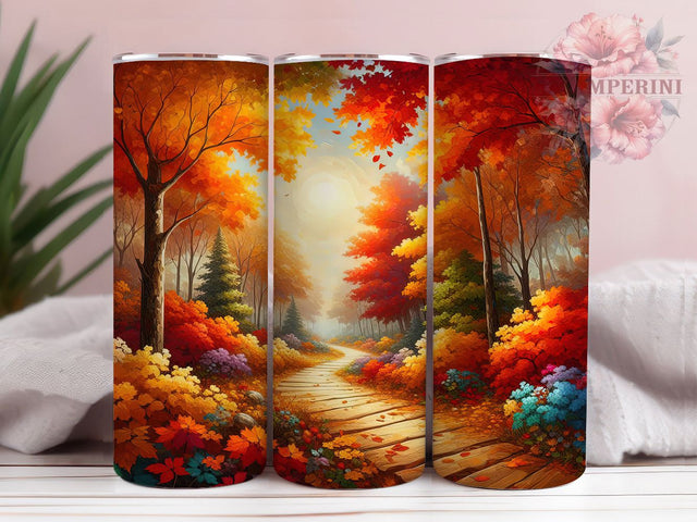 Autumn Scenic Rustic Fall Tumbler, Fall Landscape Design, Nature Sublimation Tumbler, Scenic Fall Tumbler, Forest Autumn Wrap, Rustic Fall Tumbler, Cozy Season Tumbler Design Sublimation Li Zamperini 