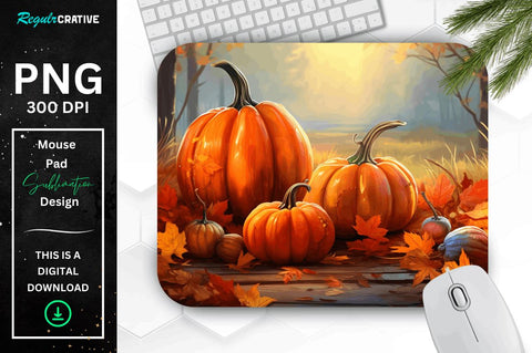 Autumn Season and Pumpkins fall leaves mouse pad Bundle Sublimation Regulrcrative 