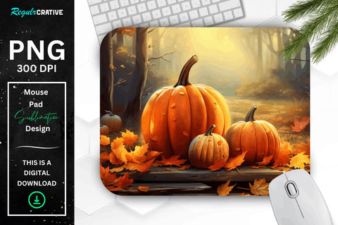 Autumn Season and Pumpkins fall leaves mouse pad Bundle Sublimation Regulrcrative 