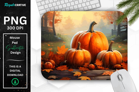 Autumn Season and Pumpkins fall leaves mouse pad Bundle Sublimation Regulrcrative 