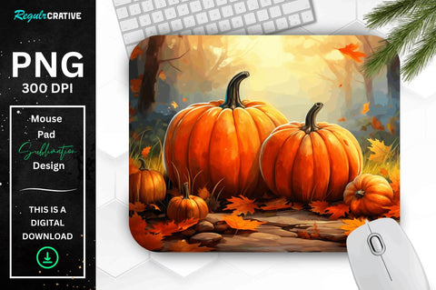 Autumn Season and Pumpkins fall leaves mouse pad Bundle Sublimation Regulrcrative 