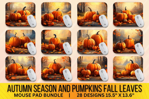 Autumn Season and Pumpkins fall leaves mouse pad Bundle Sublimation Regulrcrative 