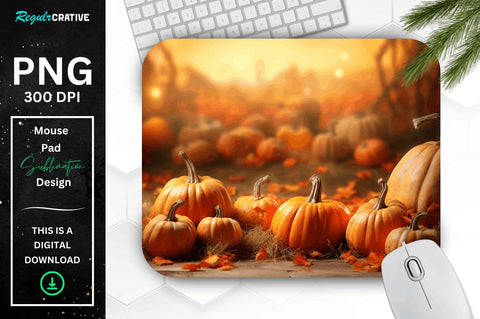 Autumn Season and Pumpkins Thanksgiving mouse pad Bundle Sublimation Regulrcrative 