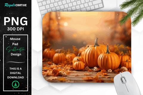 Autumn Season and Pumpkins Thanksgiving mouse pad Bundle Sublimation Regulrcrative 