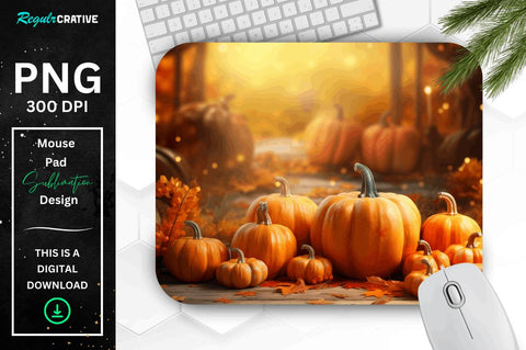 Autumn Season and Pumpkins Thanksgiving mouse pad Bundle Sublimation Regulrcrative 