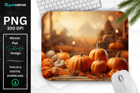 Autumn Season and Pumpkins Thanksgiving mouse pad Bundle Sublimation Regulrcrative 