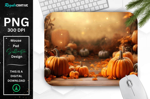 Autumn Season and Pumpkins Thanksgiving mouse pad Bundle Sublimation Regulrcrative 