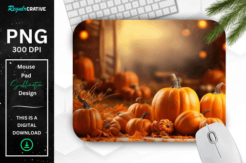 Autumn Season and Pumpkins Thanksgiving mouse pad Bundle Sublimation Regulrcrative 