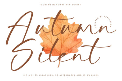 Autumn Silent - Modern Handwritten Script Font Letterena Studios 