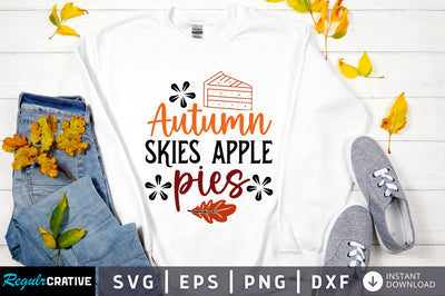 Autumn skies apple pies svg design SVG Regulrcrative 