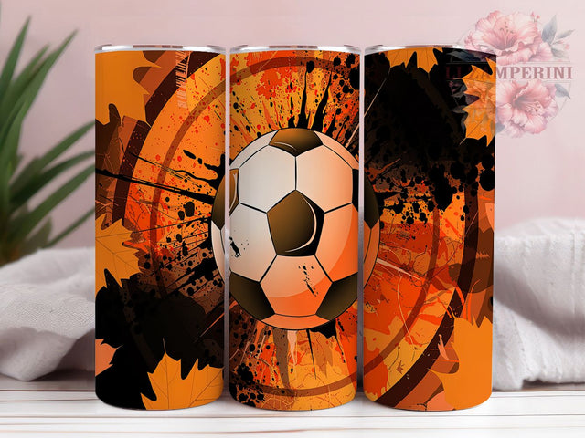 Autumn Soccer Mom 20oz Tumbler Wrap, Fall Sports Tumbler, 20oz Sublimation Wrap, Autumn Soccer Gift, Soccer Mom Tumbler, Sports Drinkware, Soccer Ball Design Sublimation Li Zamperini 
