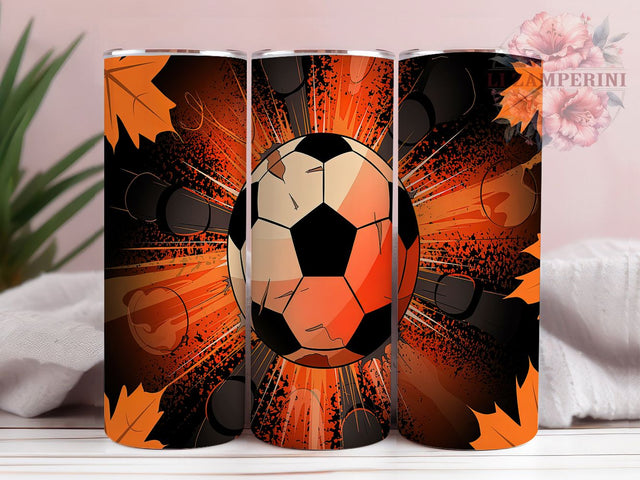 Autumn Soccer Mom 20oz Tumbler Wrap, Fall Sports Tumbler, 20oz Sublimation Wrap, Autumn Soccer Gift, Soccer Mom Tumbler, Sports Drinkware, Soccer Ball Design Sublimation Li Zamperini 
