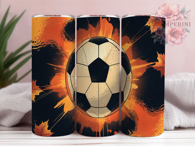 Autumn Soccer Mom 20oz Tumbler Wrap, Fall Sports Tumbler, 20oz Sublimation Wrap, Autumn Soccer Gift, Soccer Mom Tumbler, Sports Drinkware, Soccer Ball Design Sublimation Li Zamperini 