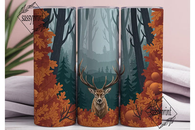 Autumn Stag Forest 20oz Tumbler Wrap Sublimation sassyprint 