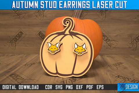 Autumn Stud Earrings Bundle | Jewelry Design | Fall Design | Autumn Season | CNC Files SVG Fly Design 