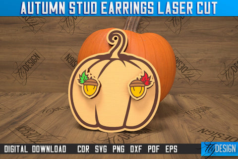Autumn Stud Earrings Bundle | Jewelry Design | Fall Design | Autumn Season | CNC Files SVG Fly Design 