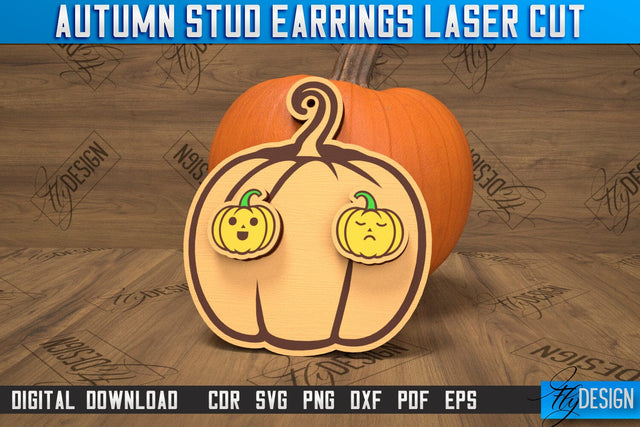 Autumn Stud Earrings | Jewelry Design | Fall Design | Autumn Season | CNC File SVG Fly Design 