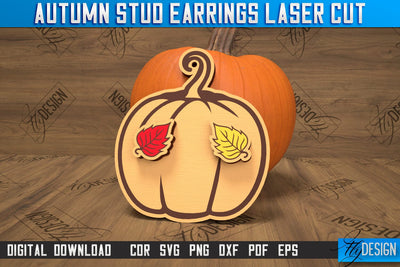 Autumn Stud Earrings | Jewelry Design | Fall Design | Autumn Season | CNC File SVG Fly Design 