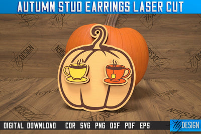 Autumn Stud Earrings | Jewelry Design | Fall Design | Autumn Season | CNC File SVG Fly Design 