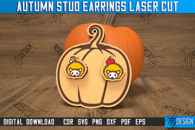 Autumn Stud Earrings | Jewelry Design | Fall Design | Autumn Season | CNC File SVG Fly Design 