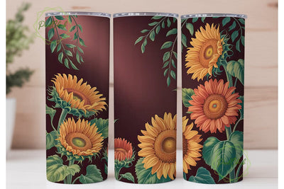 Autumn Sunflower 20oz Tumbler Wrap Sublimation PixelChick 