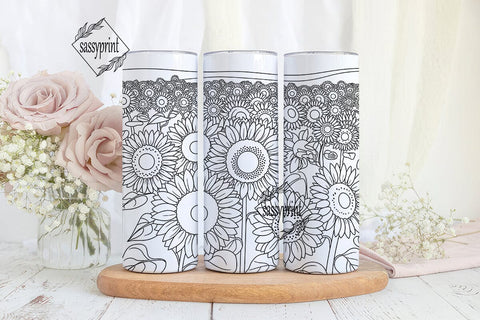 Autumn Sunflower 20oz Tumbler Wrap Sublimation sassyprint 