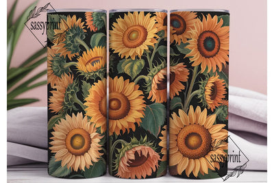Autumn Sunflower 20oz Tumbler Wrap Sublimation sassyprint 