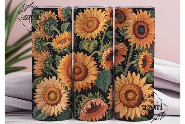 Autumn Sunflower 20oz Tumbler Wrap Sublimation sassyprint 
