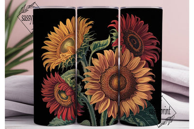 Autumn Sunflower 20oz Tumbler Wrap Sublimation sassyprint 