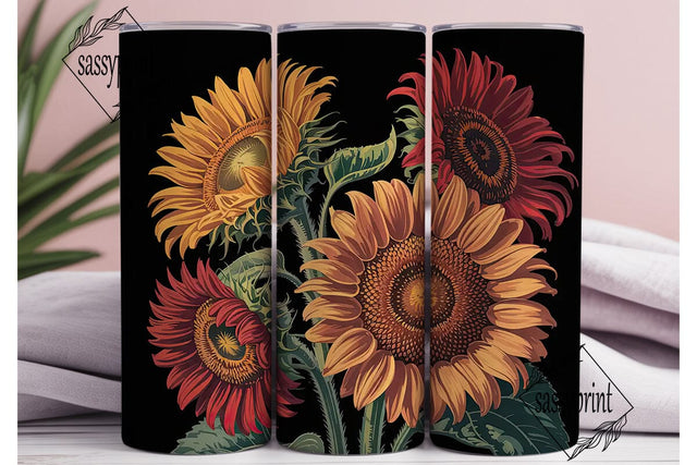 Autumn Sunflower 20oz Tumbler Wrap Sublimation sassyprint 