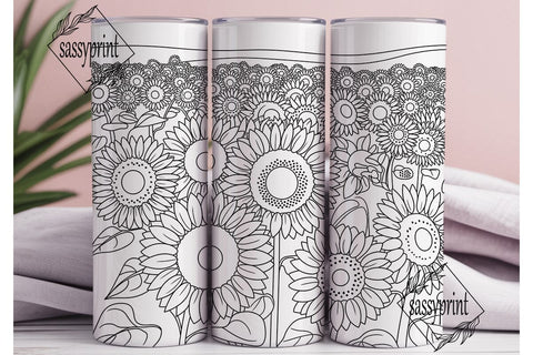 Autumn Sunflower 20oz Tumbler Wrap Sublimation sassyprint 